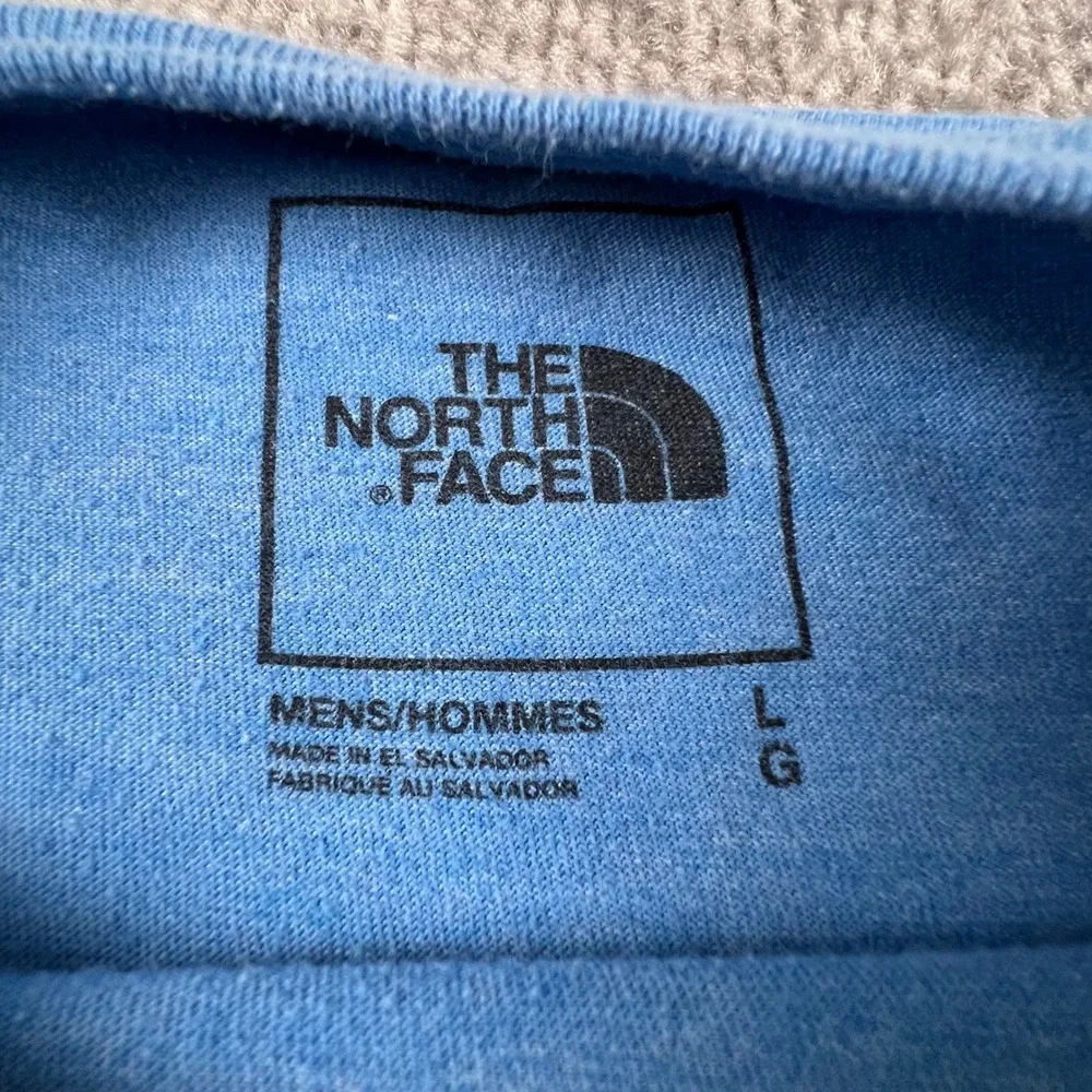 The North Face Mens Bear Logo Graphic T-Shirt Blue Heather AXJW Large